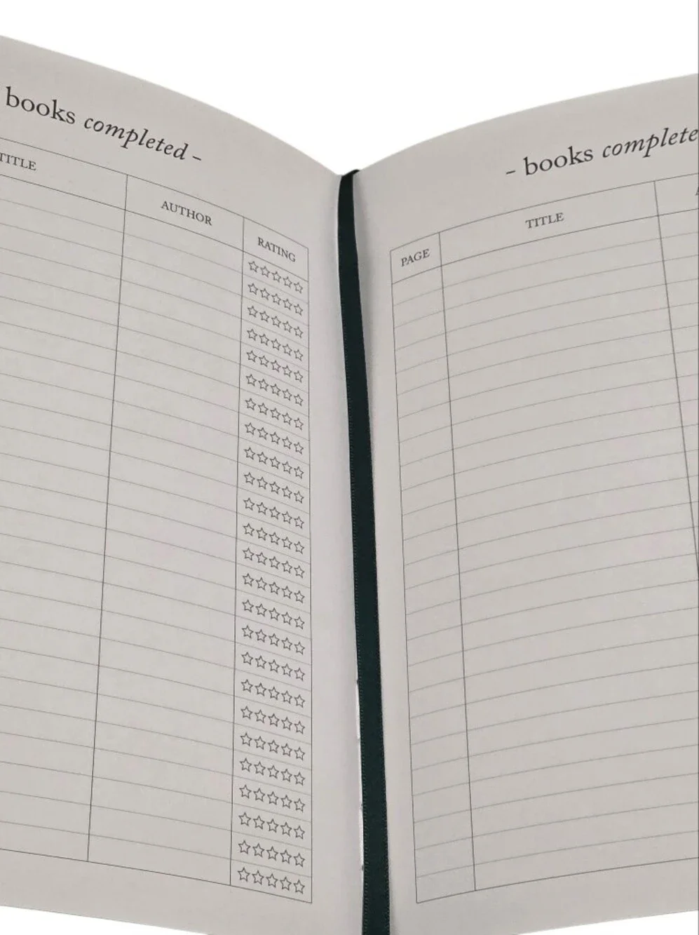 Reading Journal A Book Log For Book Lovers Hardcover Green & Gold Unused
